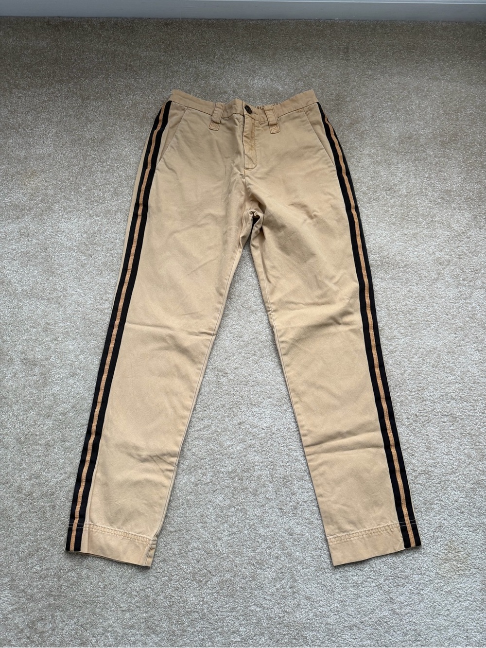 Zadig & Voltaire Tan Chinos with Black Side Stripes